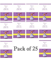 Funcart Princess Sofia Birthday Party Thank You Cards Purple - Pack of 25