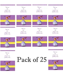 Funcart Princess Sofia Birthday Party Thank You Cards Purple - Pack of 25