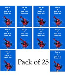 Funcart Spider Man Birthday Party Thank You Cards Blue - Pack of 25