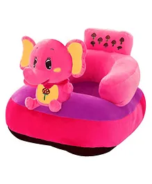 Babymoon Plush Sofa Chair With Elephant Toy - Pink