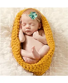 Babymoon Knitted Cocoon Nest New Born Baby Photography Prop Costume - Yellow