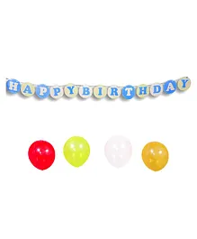 EZ Life Happy Birthday Party Bunting - Blue & Yellow