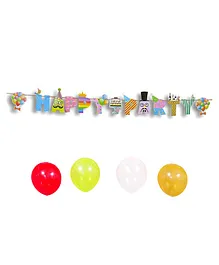 EZ Life Party Banner & Balloons Multicolour - Pack of 6