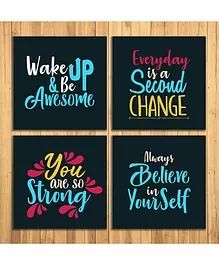 Wens Inspirational Quotes Laminated Wall Panels Set of 4 - Multicolor