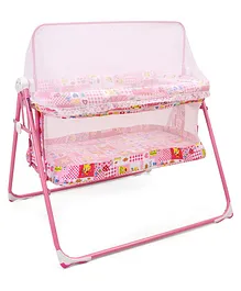 Mothertouch Cradle With Mosquito Net Multi Print - Pink