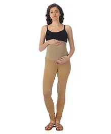 Kriti Maternity Solid Leggings - Beige