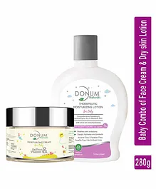 Donum Naturals Oatmeal, Vitamin F & Saffron Moisturizing Cream 60 gm &  Massage Oil Lotion Combo For Baby - 220 ml