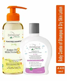 Donum Naturals Baby Combo Of Tear Free Shampoo & Therapeutic  Lotion for Dry Sensitive Skin - Each 220 ml