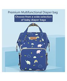 POLKA TOTS Diaper Bag Large Capacity Multifunctional Travel Backpack with 17 Pockets for Moms & Dads - Blue