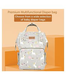 POLKA TOTS Diaper Bag Large Capacity Multifunctional Travel Backpack with 17 Pockets for Moms & Dads - Unicorn