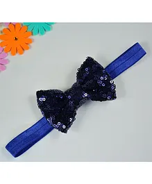 Little Miss Cuttie Sequins Bow Headband - Navy Blue