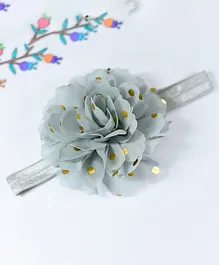 Little Miss Cuttie Chiffon Floral Headband - Grey