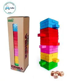FunBlast Wooden Blocks With Dices Multicolor - 54 Pieces
