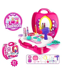 Funblast Pretend Play Cosmetic And Makeup Toy Set Pink - 21 Pieces