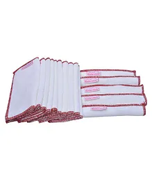 Mumma's Touch Bamboo Baby Wipe Towel Set of 15 - Off White with Red Border