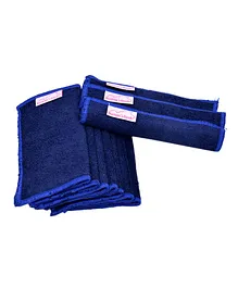 Mumma's Touch Bamboo Baby Wipe Towel Set of 10 - Navy Blue with Blue Border