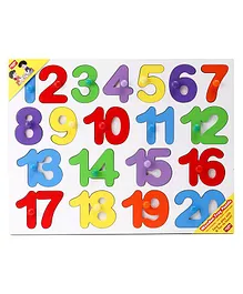 Anindita Wooden 1 to 20 Numbers Big Size Puzzle Multicolor - 21 Pieces 