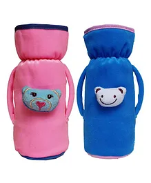 My NewBorn Velvet Bottle Cover  Motif Up to 240 ml Pack of 2 - Multocolour