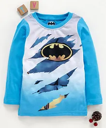 Eteenz Full Sleeves T-Shirt Batman Print - Teal Blue