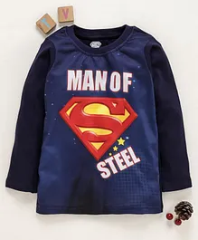 Eteenz Full Sleeves T-Shirt Superman Print - Navy Blue