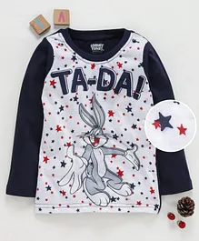 Eteenz Full Sleeves T-Shirt Bugs Bunny Print - Navy Blue