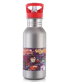 DC Comics Justice League Stainless Steel Insulated Sipper Bottle Grey - 500 ml