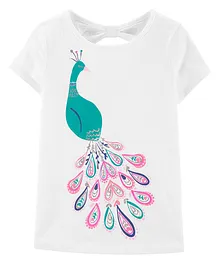 Carter's Peacock Bow Back Jersey Tee - White