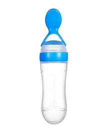 Syga Squeeze Style Bottle Feeder With Dispensing Spoon Blue - 90 ml