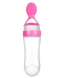 Syga Squeeze Style Bottle Feeder With Dispensing Spoon Pink - 90 ml
