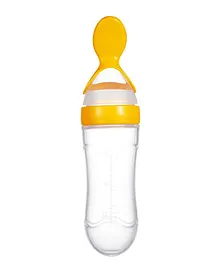 Syga Squeeze Style Bottle Feeder With Dispensing Spoon Yellow - 90 ml