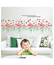 SYGA Pink Flowers Wall Sticker - Multicolor 