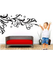 Syga Geomatric Flower PVC Vinyl Wall Sticker - Black