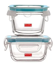 Hazel Borosilicate Glass Airtight & Leak Proof Containers Set of 2 Blue - 150 ml each