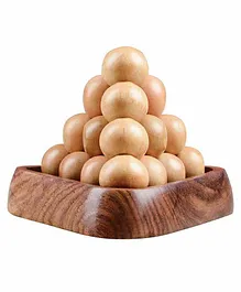 Desi Karigar Wooden Handmade Ball Pyramid Puzzle Brain Teaser - Brown