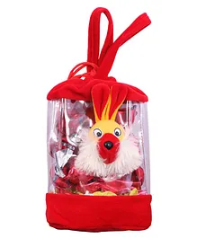 Skylofts Assorted Chocolates Plush Pouch Rakhi Gift Set Red - 15 Pieces