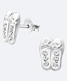 Aww So Cute Shoes Design 925 Sterling Silver Earrings - Silver