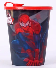 Marvel Spiderman 3D Print Tumbler with Lid Black Red - 400 ml