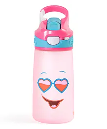 Rabitat Sipper Bottle With straw Pink Diva Print Pink - 410 ml