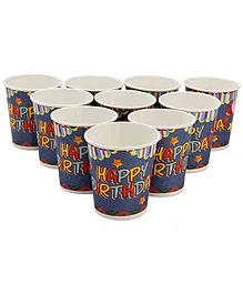 Karmallys Printed Paper Cups Happy Birthday Star Print - 200 ml
