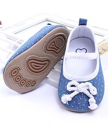 Fox Baby Belly Shoes Dot Design - Blue