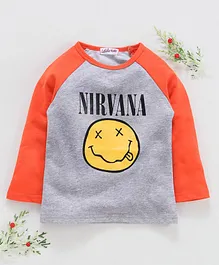 Lekeer Kids Full Sleeves Tee Nirvana Print - Grey