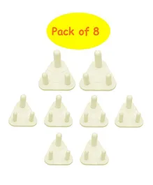 Syga Indian Plug Non Inflammable Electrical Socket Cover Cream - Pack of 8
