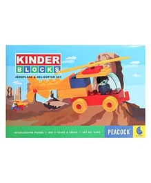Peacock Kinder Blocks - Aeroplane & Helicopter Set
