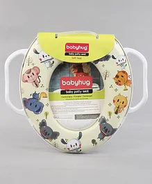 Babyhug Soft Potty Seat With Handle Animal Print - Cream