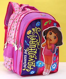 Dora Adventure Velcro School Bag Pink - 16 Inches