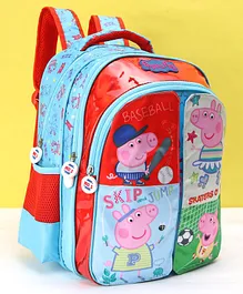 Peppa Pig School Bag With Flap Red Blue - 14 Inches