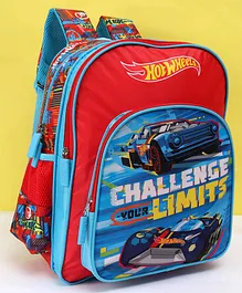 Hot Wheels Challenge School Bag Blue Red - 14 Inches