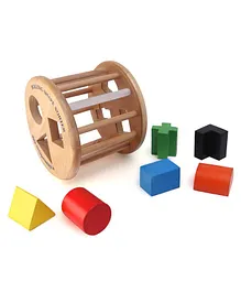 Little Genius Wooden Rolling Shape Sorter - Multi Colour