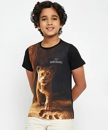 Disney By Crossroads Lion Print Half Sleeves T-Shirt - Brown