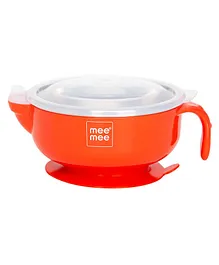 Mee Mee Stay Warm Steel Bowl With Suction Base - Red